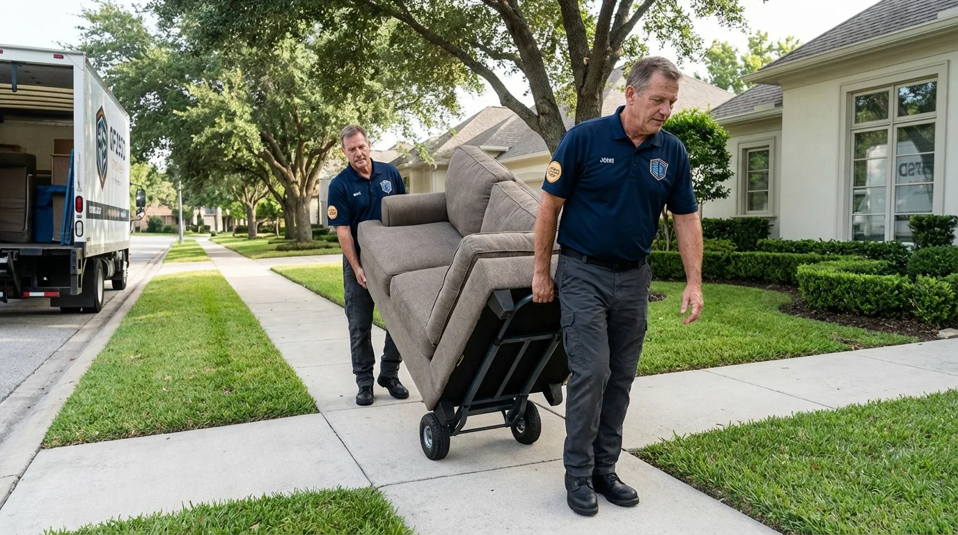 Local residential moving crew loading furniture in Chico, CA